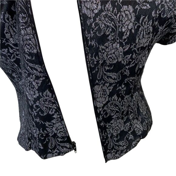 Disco Chic Evening Top Retro 80s Lady Hampton Nights Women Black Silver Size 1X - Picture 5 of 16